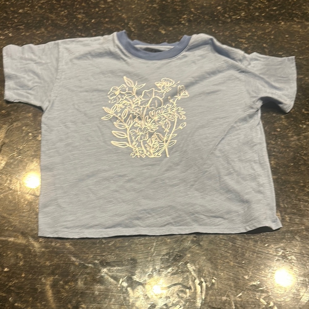 SO Light Gray Short Sleeve Tee with Unicorn Graphic